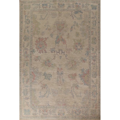 Vegetable Dye Oriental Oushak Turkish Rug Hand-Knotted Wool Carpet - 5'10"x 8'8"