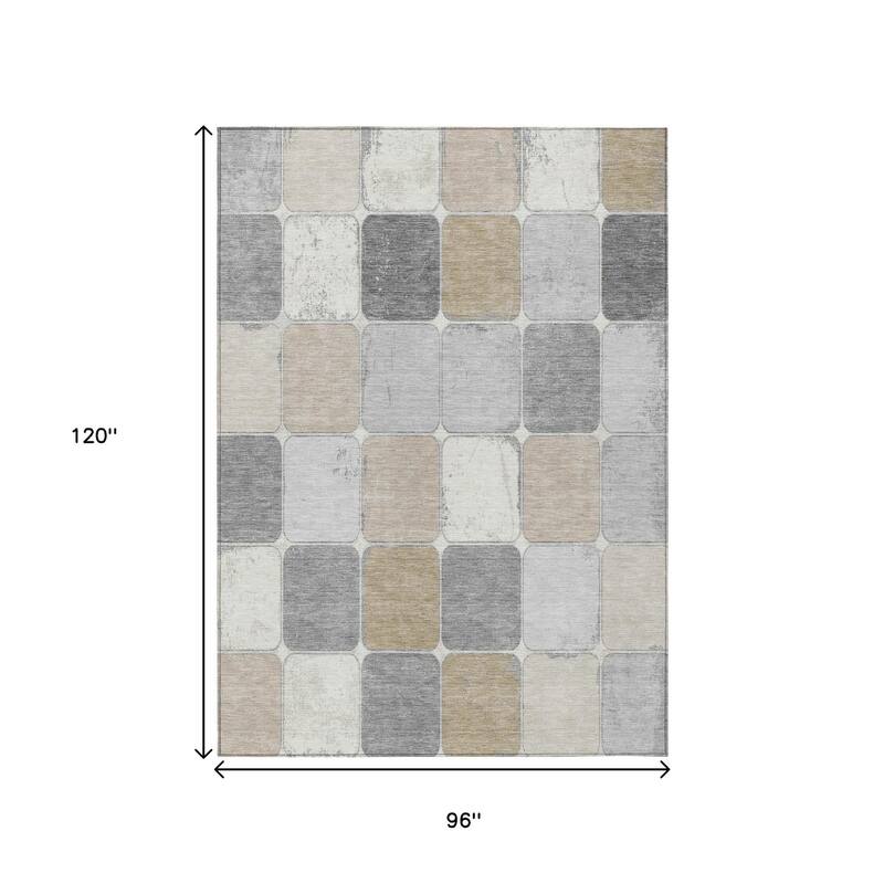 HomeRoots Geometric Transitional Rectangle Outdoor Rug