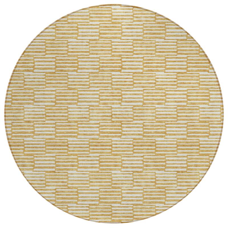 Machine Washable Indoor/ Outdoor Chantille Stripe Blocks Rug