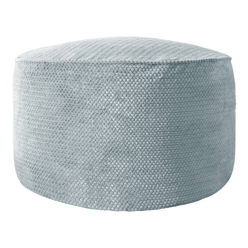 Sorra Home Velvet Shimmer Indoor Textured Round Bean Pouf/Ottoman