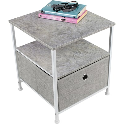 Nightstand 1-Drawer Shelf Storage - Bedside Furniture End Table Chest