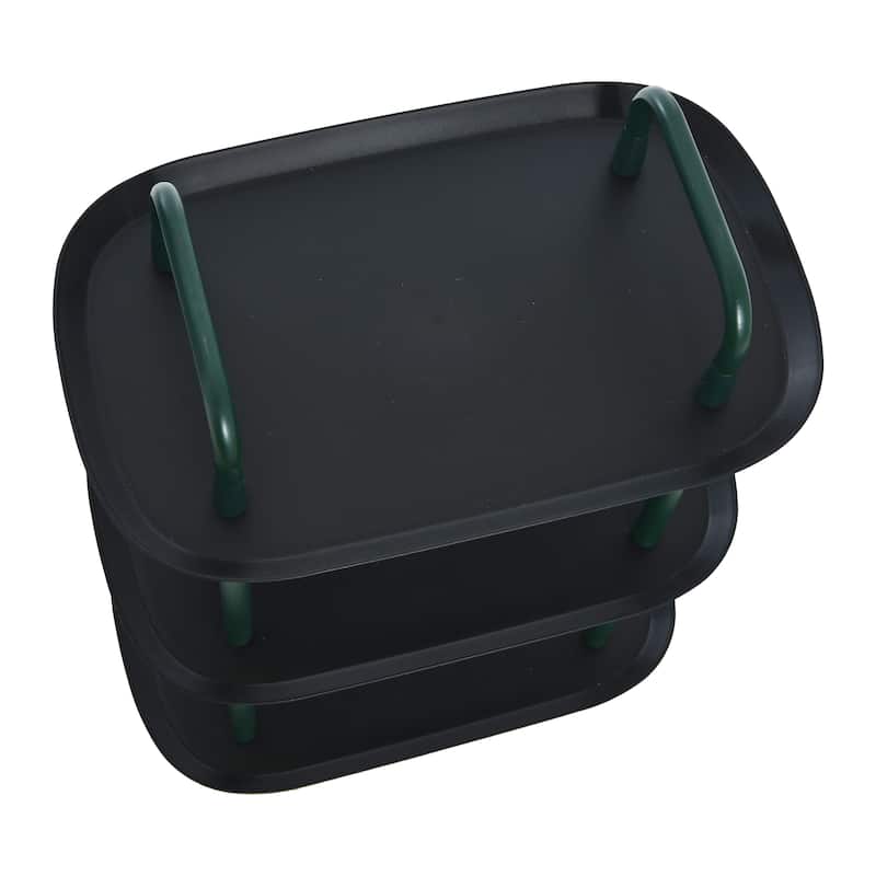 Plastic and Metal 3-Tier Trolley - N/A