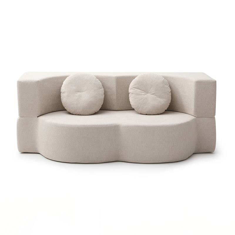 Folding Sofa Bed with Pillow, Floor & Futon Loveseat Couch