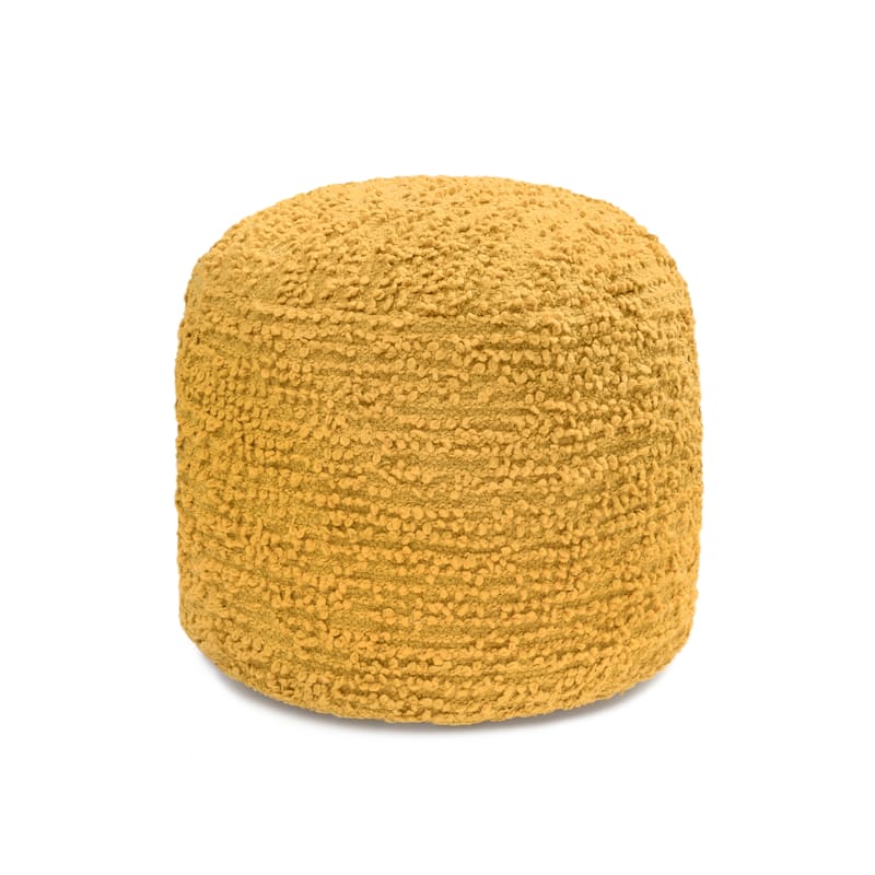 Jani 22-inch Terracotta Pouf - Handcrafted Handmade Round Ottoman for Seating, Footrest, Home Decor for Living Room, Bedroom