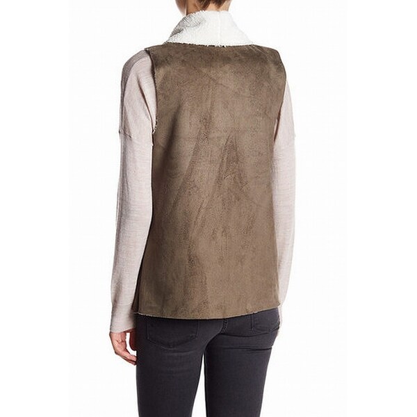 olive green fur vest