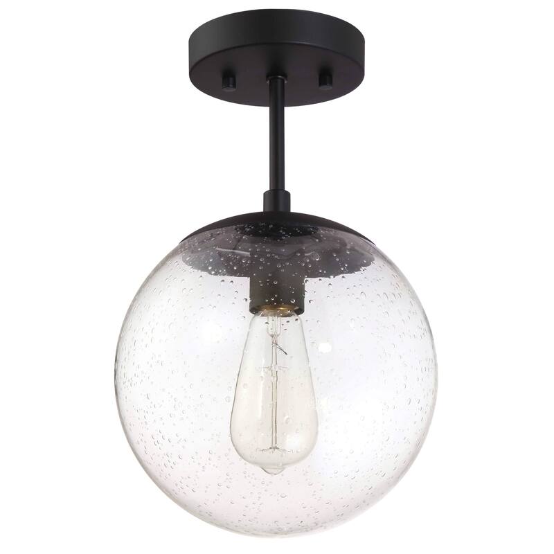 Design House 588517 Gracelyn Modern Indoor Dimmable Semi-Flush Ceiling Light - Matte Black