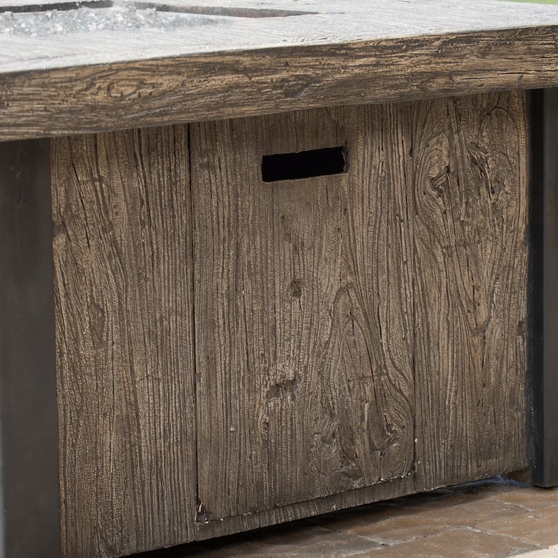 Taos Magnesia Outdoor Patio 42in Square Fire Table Kit - Brown