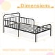 preview thumbnail 23 of 25, Twin Size Bed Frame with Headboard and Safety Side Guardrails-Black