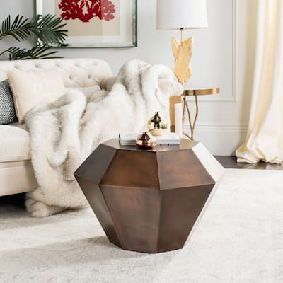 SAFAVIEH Grace Diamond Antique Copper Accent Table - 25" x 25" x 18"