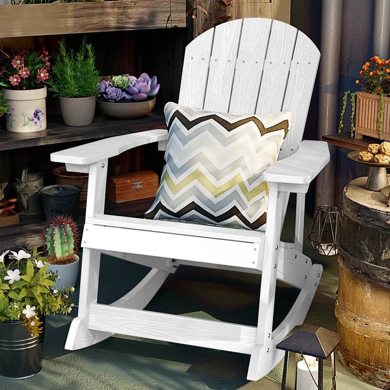 WINSOON HIPS All Weather Outdoor Indoor Oversized Rocking Chair,Adirondack Rocking Chair Set of 4