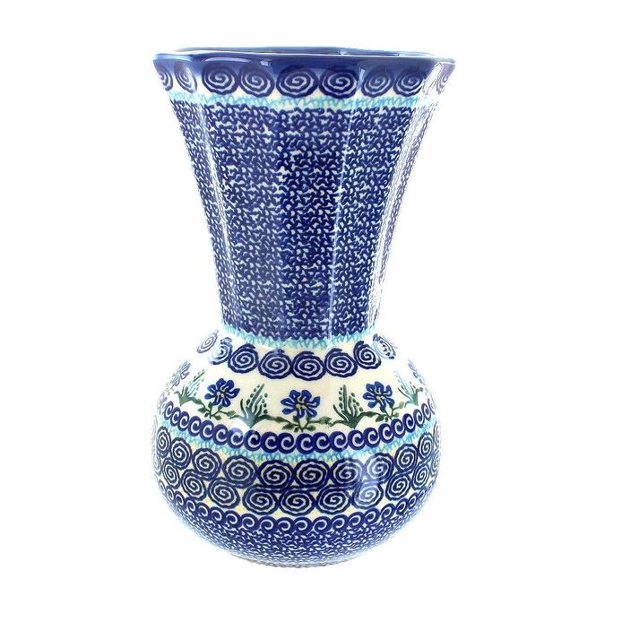 Blue Rose Polish Pottery 142 Vena Vase - Charleston