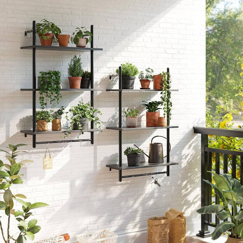 3 Tier Industrial Pipe Shelving - 9.4"D x 23.6"W x 37.8"H