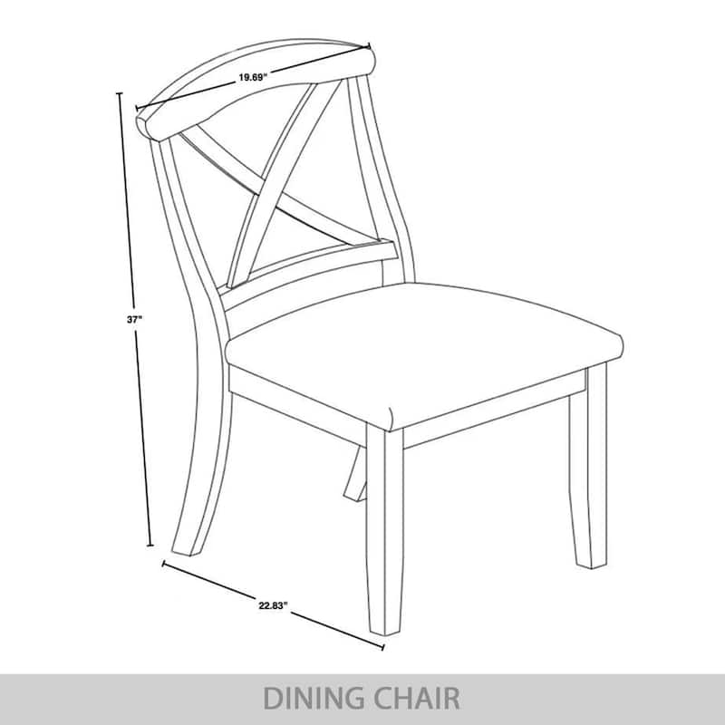 CraftPorch Farmhouse Style Wooden Dining Chairs (Set of 2) - N/A