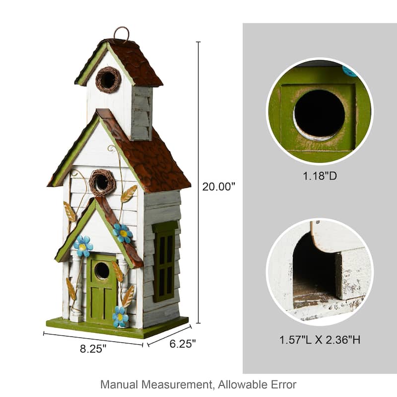 Glitzhome 24"H Extra-Large Farmhouse Rustic Wood Birdhouse