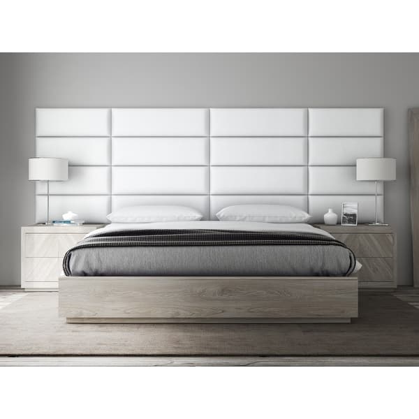 Vant Upholstered Headboards Accent Wall Panels Vintage Leather White Dove 39 Inch Twin King Set Of 4 Panels On Sale Overstock 14418886