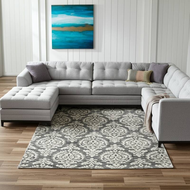 HomeRoots Floral Modern Rectangle Area Rug - 144.00 in. x 108.00 in.  x 0.50 in.
