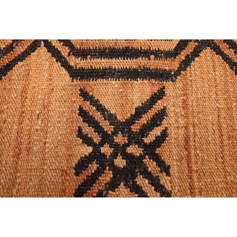 ECARPETGALLERY Flat-Weave Palas Denizli Light Brown Jute Kilim - 4'3 x 5'11
