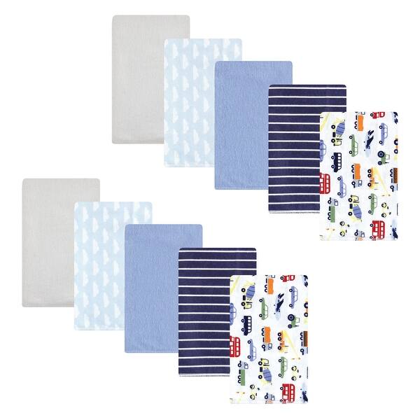 slide 1 of 1, Hudson Baby Infant Boy Cotton Flannel Burp Cloths, Colorful Transportation, One Size - Colorful Transportation - One Size One Size - Colorful Transportation