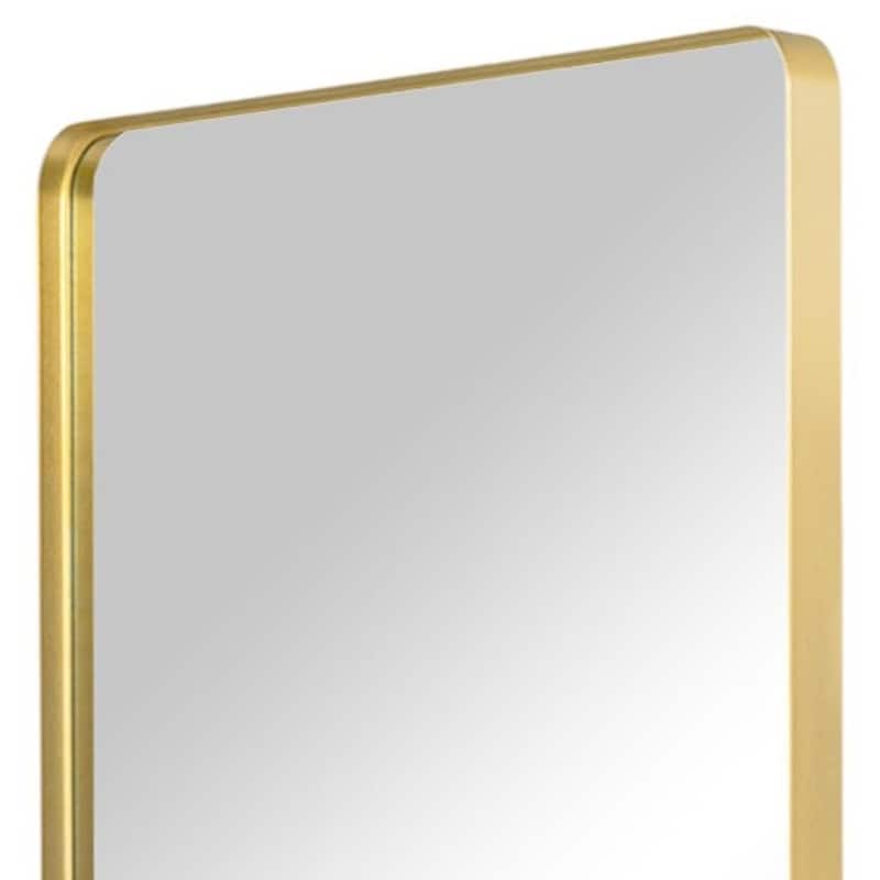 HomeRoots Gold Aluminum Leaning Framed Full Length Mirror - 31.50 in. x 70.87 in. x 1.97 in.