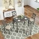 preview thumbnail 3 of 7, Wood 5 Piece Counter Height Dining Table Set With 4 Upholstered Chairs, Gray