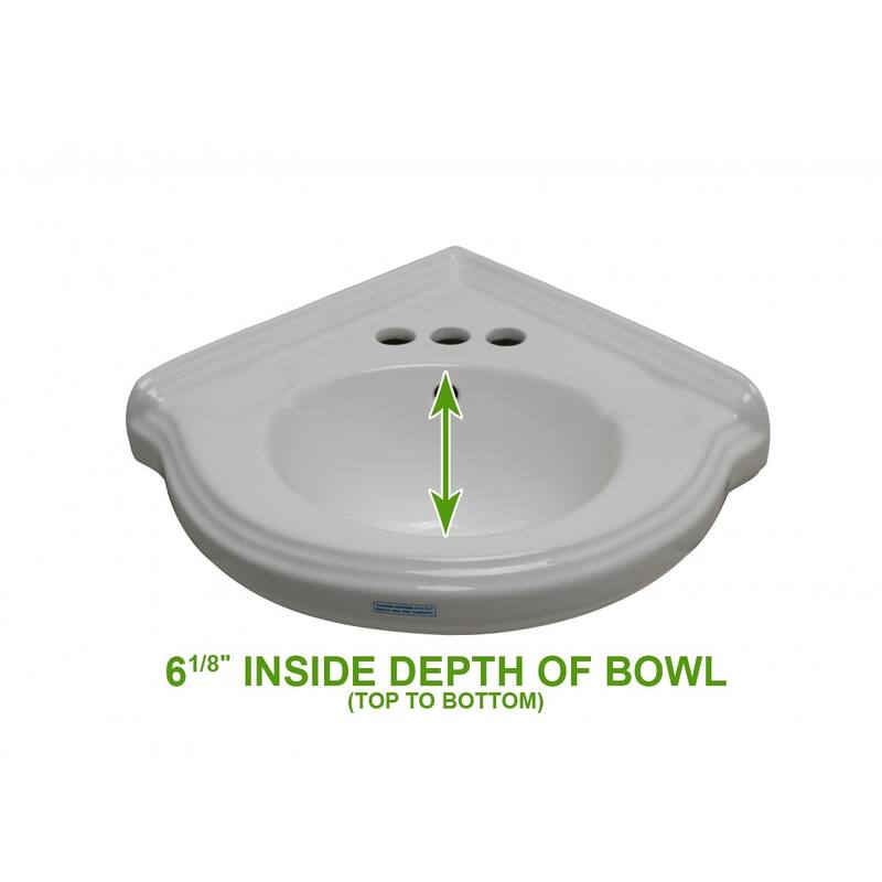 22" White Wall Mount Bathroom Sink with Faucet, P trap and Sink Drain