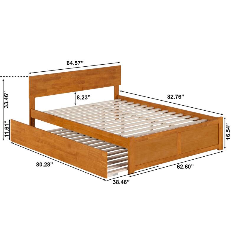 AFI Orlando Platform Bed with Footboard & Twin XL Trundle