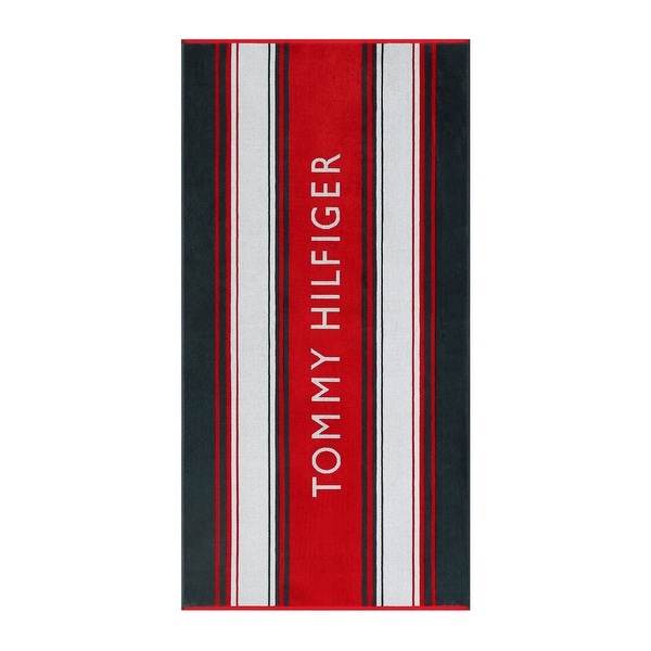 Tommy Hilfiger Printed Cotton Beach Towel - 36 x 68 - Bed Bath