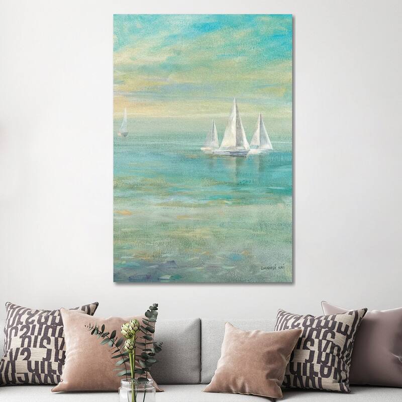 iCanvas "Sunrise Sailboats II" by Danhui Nai Canvas Print