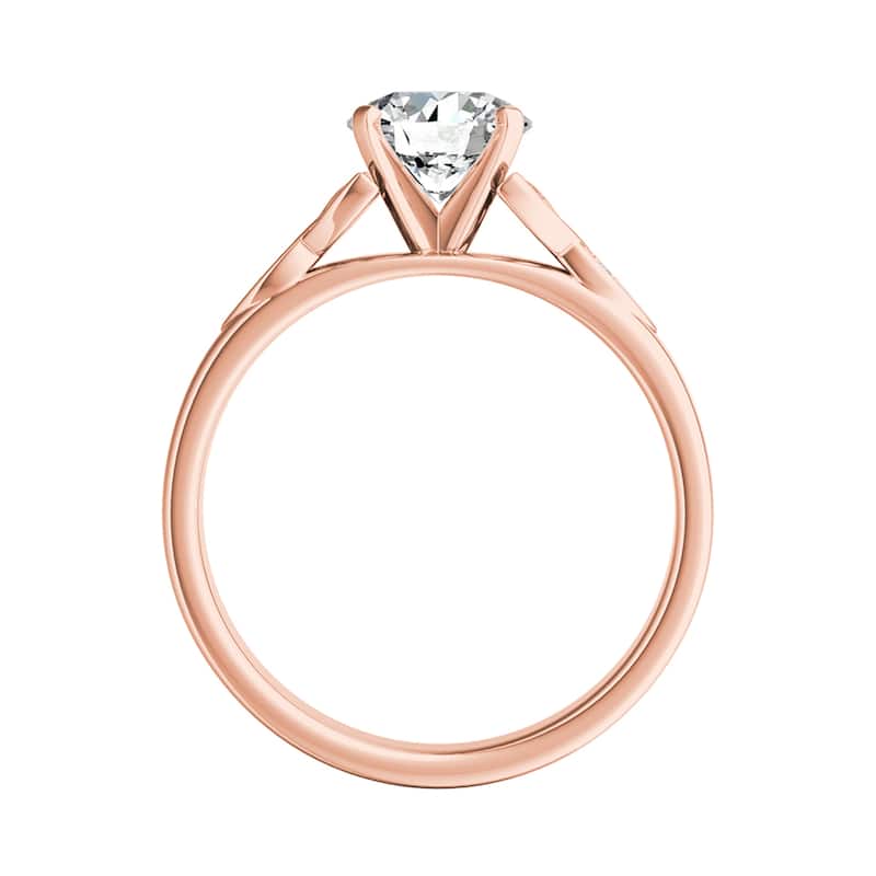 Auriya 14k Gold Modern 1ct Round Moissanite Engagement Ring