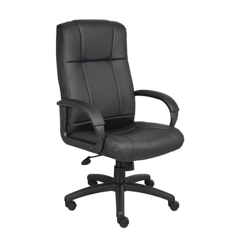 Ruia Executive High Back Office Chair, Black Soft Vinyl, Lumbar Support