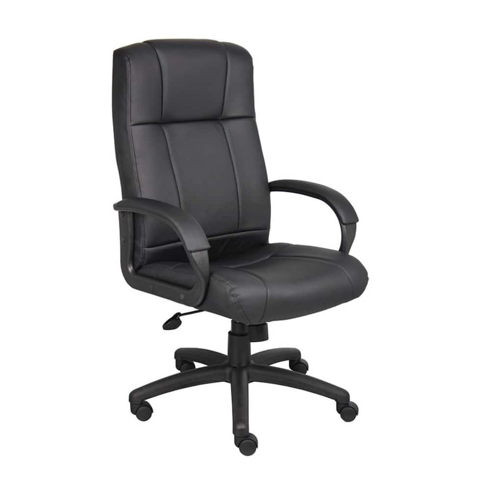 Ruia Executive High Back Office Chair, Black Soft Vinyl, Lumbar Support