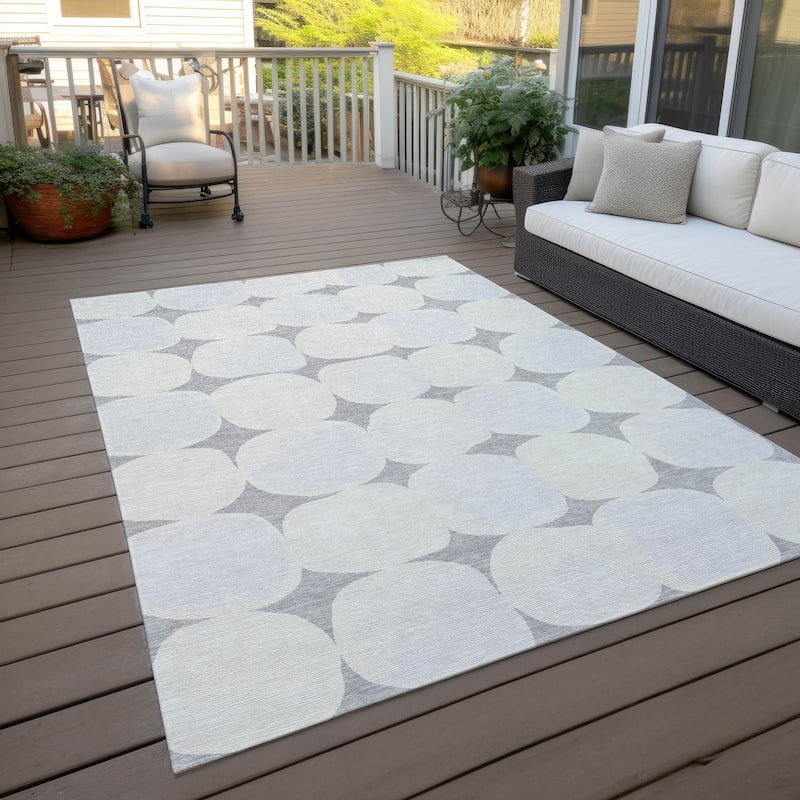 Machine Washable Indoor/ Outdoor Chantille Modern Puffy Rug - Gray - 10' x 14'
