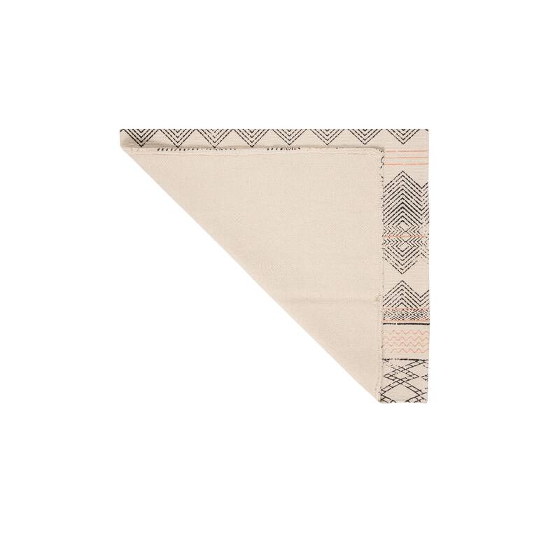 French Connection Stonewash Printed Cotton Boris Strawberry Accent Rug