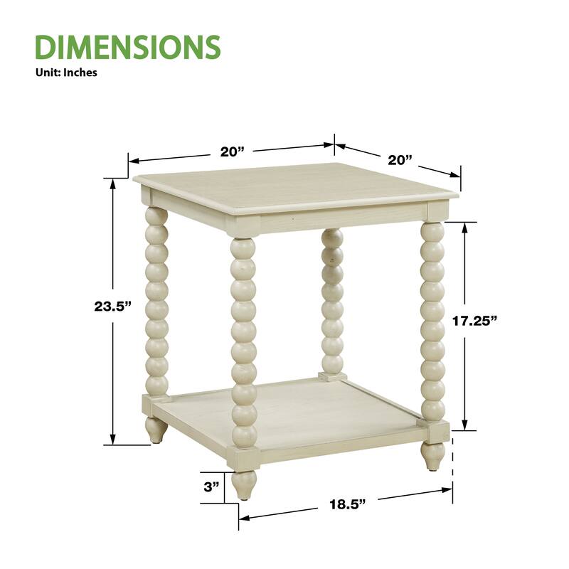 Elise End Table in Black Finish