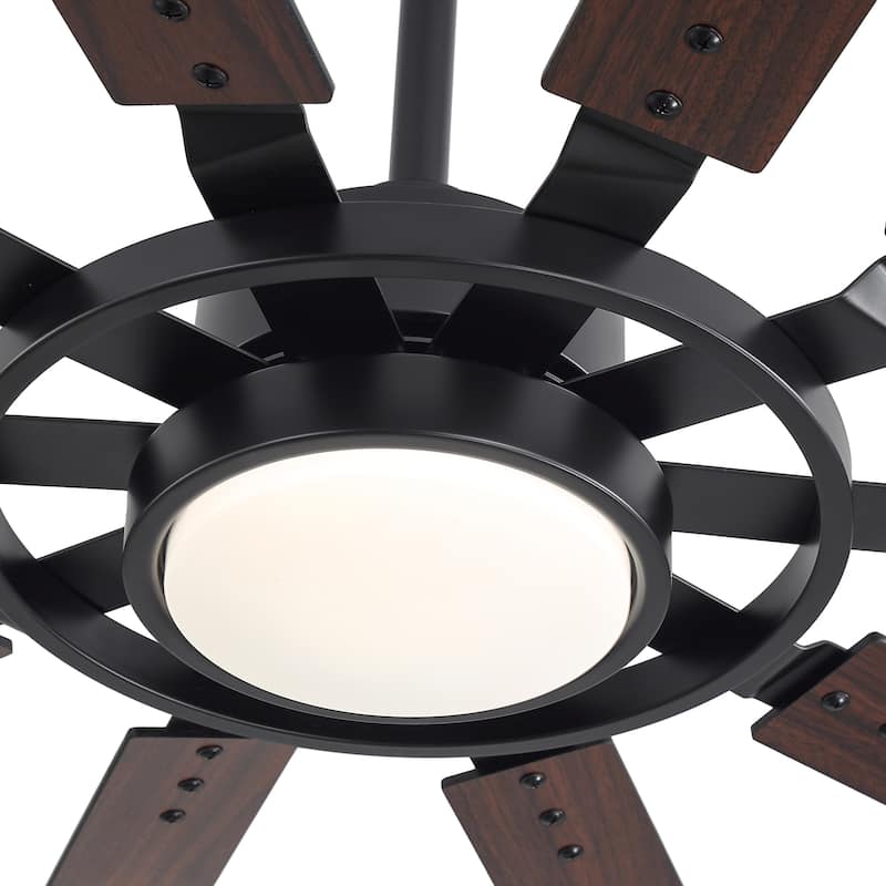 72"/80" Large Windmill Ceiling Fan with Light and Remote(10 Reversible Blades)