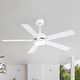 preview thumbnail 136 of 193, 42/48/52/56/60/65-IN LED Ceiling Fan with Light Kit and Remote(5/6/7/8-Blade) 52" - All White