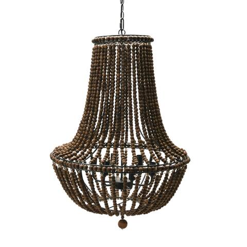 Draped Wood Bead Chandelier