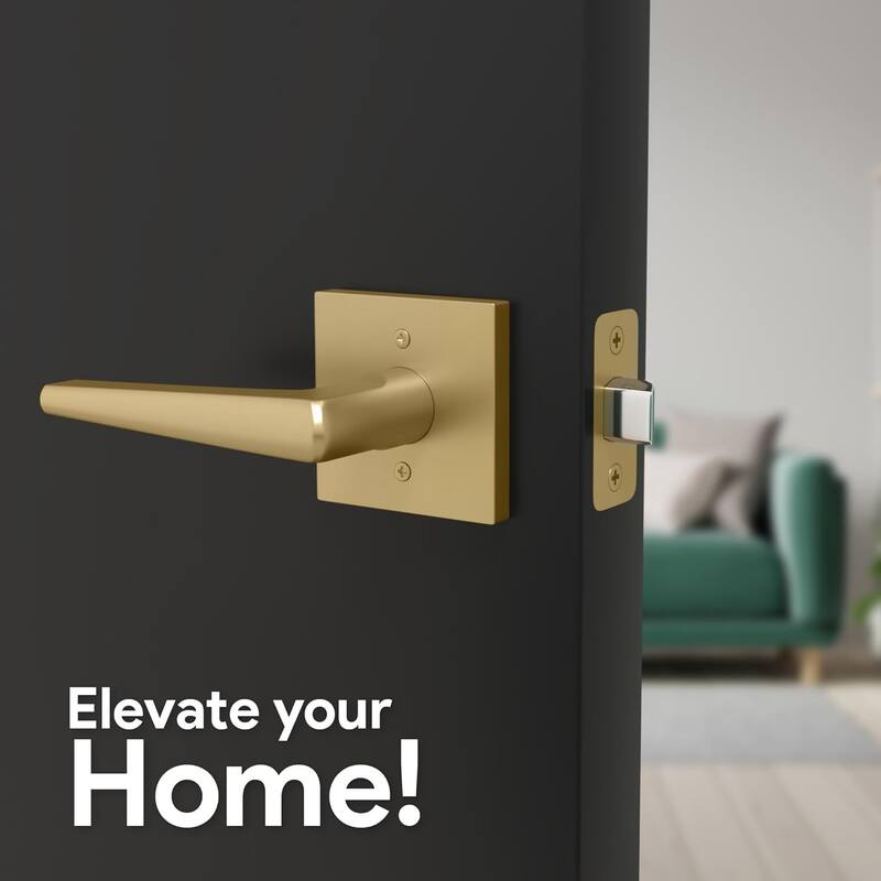 Mega Handles SCHEIN Angled Passage Door Lever Handle | Reversible Keyless Door Lock Handles for Hallway, Closet, and Bathroom