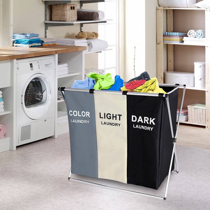 Foldable Double Laundry Hamper Organizer Bed Bath & Beyond 39589898