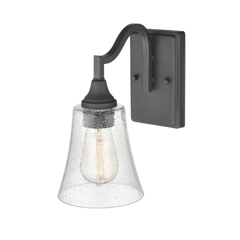Millennium Lighting Caily 1 Light Wall Sconce in Brushed Nickel or Matte Black with Seeded Glass Shade