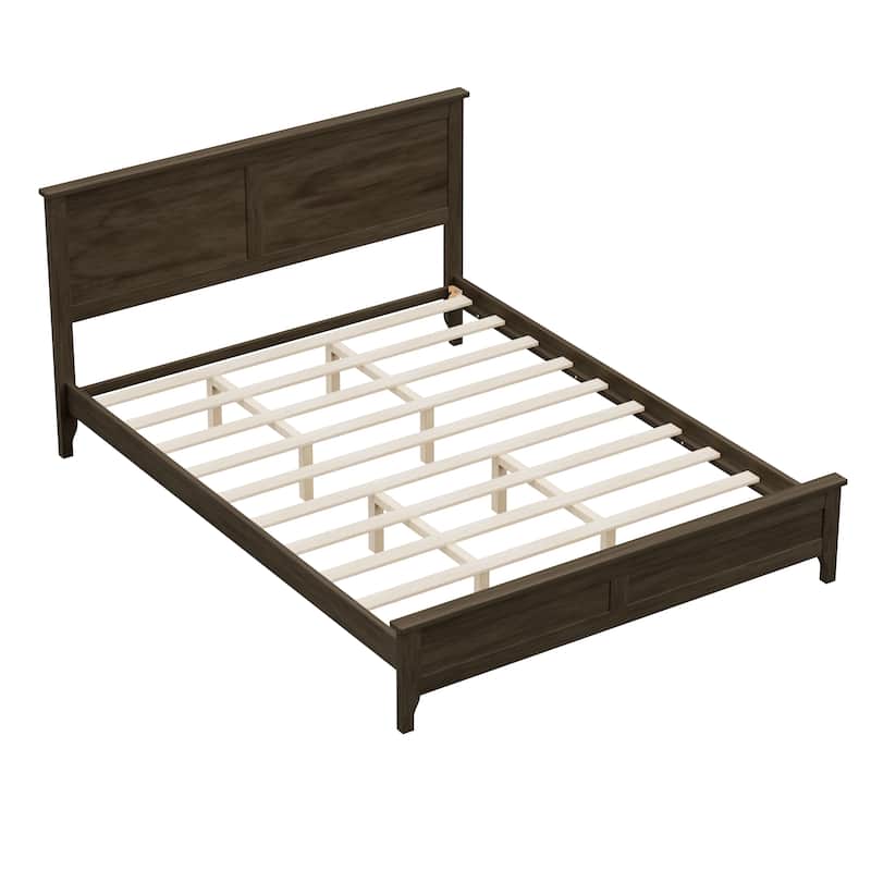 Solid Wood Platform Bed Frame – Features Sturdy Wooden Slat Support, No Box Spring Required‌.