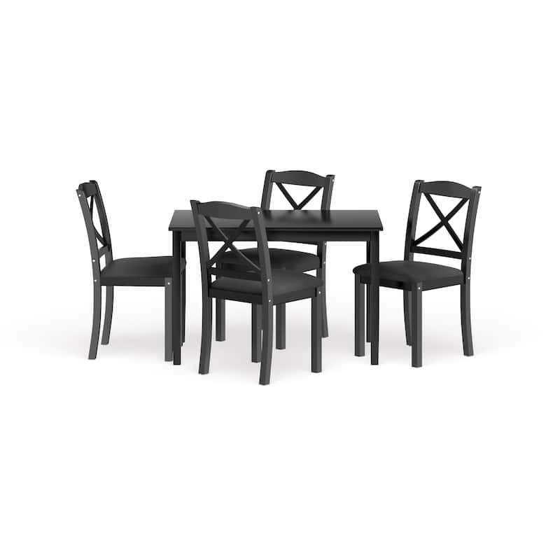Porch & Den Wisconsin Black 5-piece Crossback Dining Set