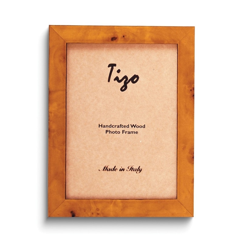 Curata Light Brown Burlwood Finish 8x10 Handcrafted Wood Photo Frame