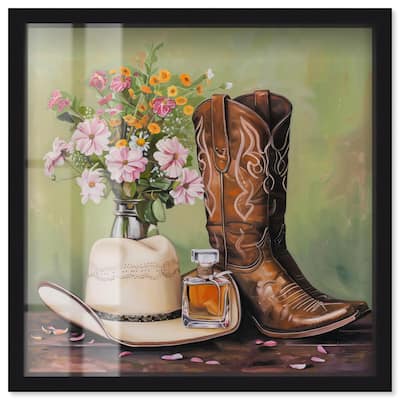 Spring Green Cowboy Necessities Shadowbox by Art Remedy