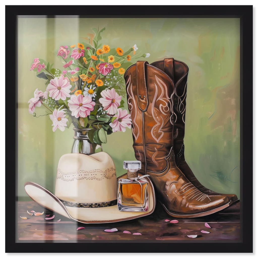 Spring Green Cowboy Necessities Shadowbox by Art Remedy