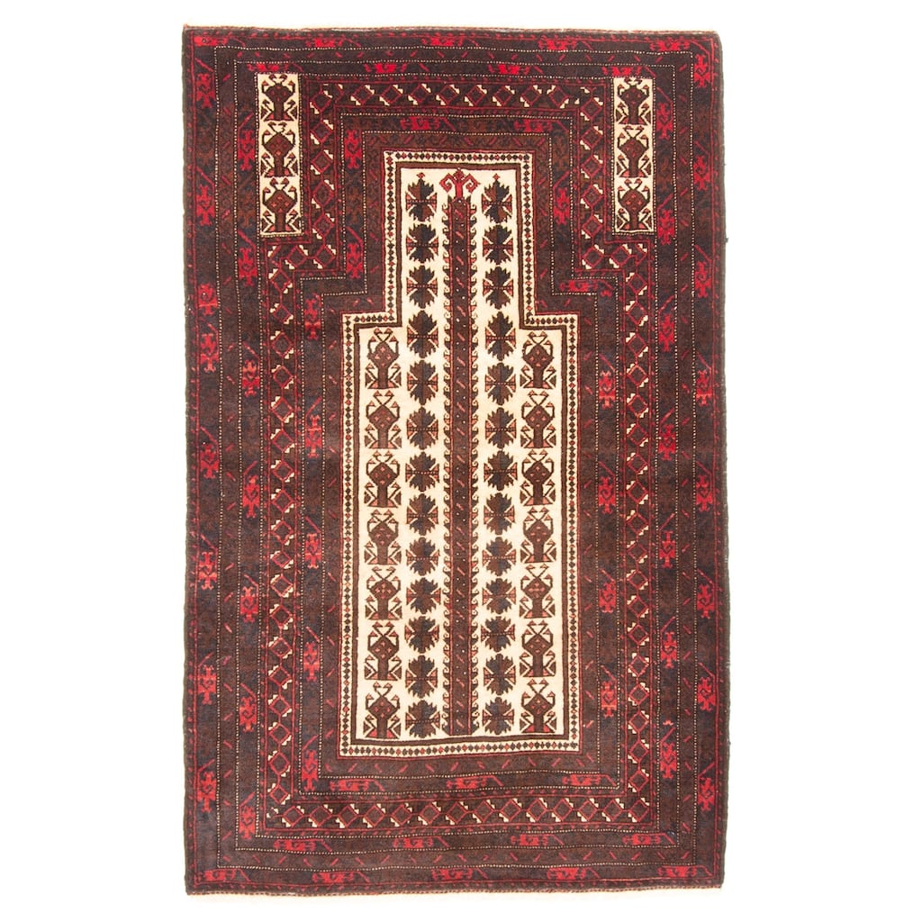 ECARPETGALLERY Hand-knotted Teimani Beige Wool Rug - 2'11 x 4'10