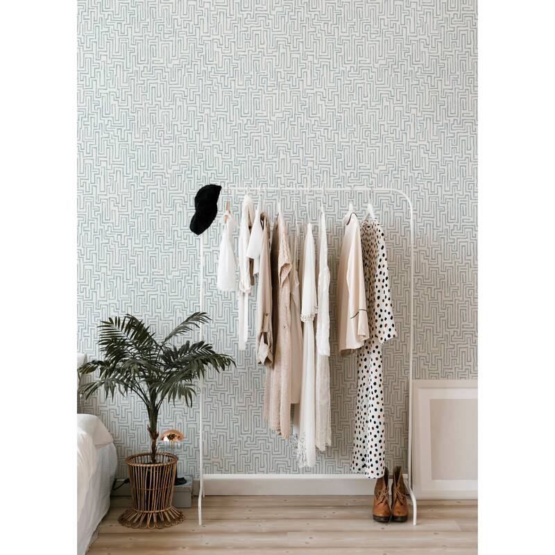 A-Street Prints Ramble Blue Geometric Wallpaper