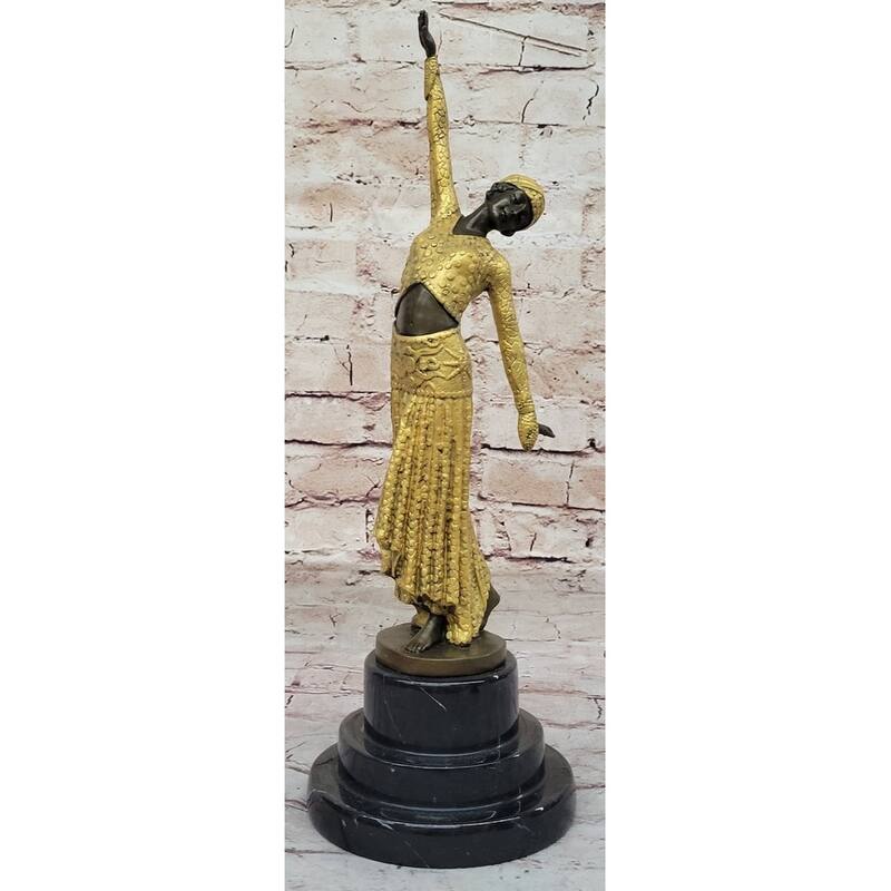 Bronze Sculpture D.H.Chiparus Art Deco Egyptian Dancer Statue Figurine Artwork