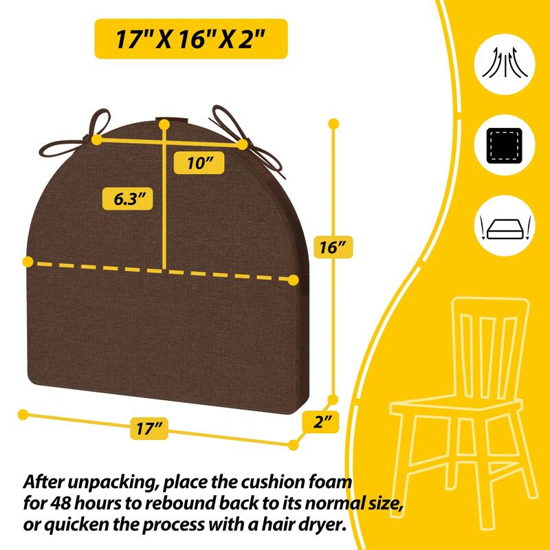 AAAAAcessories 17 in. X 16 in.Indoor Strap Non-slip Chair Cushion for Multi-scenario Setups (2 Pack) - N/A