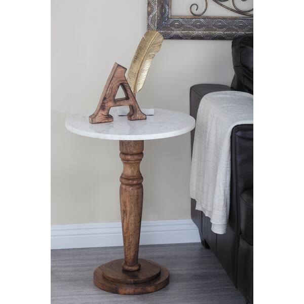 slide 2 of 17, White Wood Farmhouse Accent Table 23 x 18 x 18 - 18 x 18 x 23Round